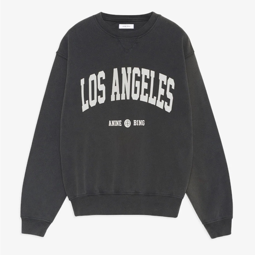 Anine Bing Black 'Los Angeles' Graphic Sweatshirt